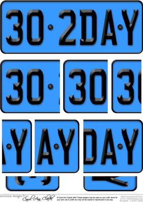 30th Birthday Fun Novelty Number Plate with Side Stacker