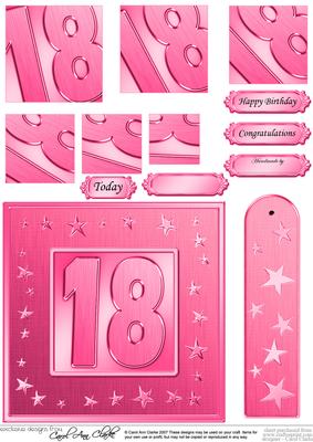 18th Bright Metallic Age Quick Card with Twisted Pyramage