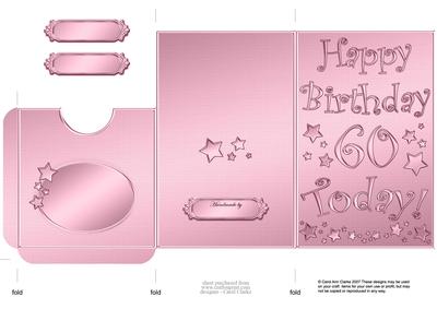 60th Birthday Metallic Age Lottery or Gift Token Wallet Card