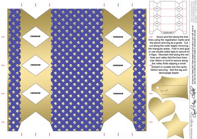 Gold Polka Dots Cracker Shaped Treat or Favour Box