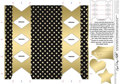 Gold Polka Dots Cracker Shaped Treat or Favour Box