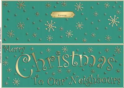 Large Dl Merry Christmas Neighbours Quick Cut and Fold Card