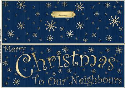 Large Dl Merry Christmas Neighbours Quick Cut and Fold Card