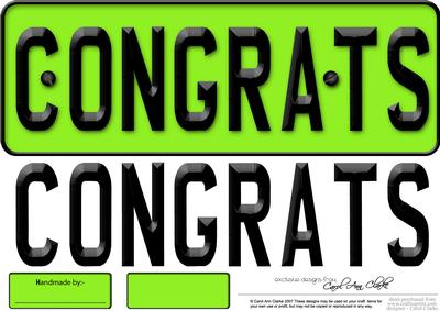 Large Dl Congratulations Novelty Number Plate N 3D Decoupage