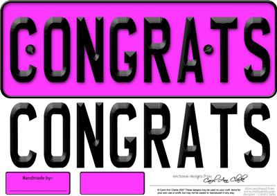 Large Dl Congratulations Novelty Number Plate N 3D Decoupage