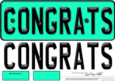 Large Dl Congratulations Novelty Number Plate N 3D Decoupage
