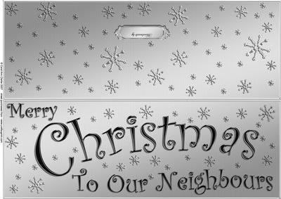 Large Dl Merry Christmas Neighbours Quick Cut and Fold Card