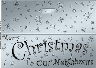 Large Dl Merry Christmas Neighbours Quick Cut and Fold Card