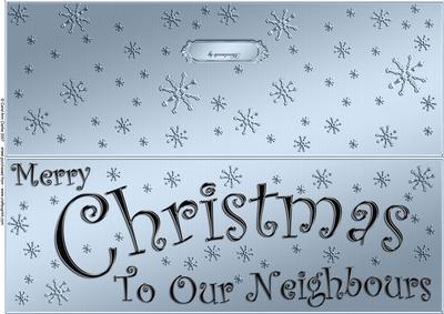 Large Dl Merry Christmas Neighbours Quick Cut and Fold Card