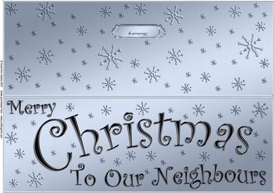 Large Dl Merry Christmas Neighbours Quick Cut and Fold Card