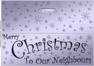 Large Dl Merry Christmas Neighbours Quick Cut and Fold Card