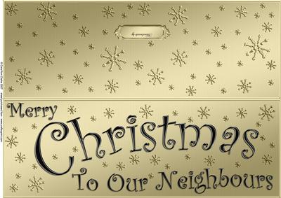 Large Dl Merry Christmas Neighbours Quick Cut and Fold Card