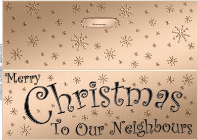 Large Dl Merry Christmas Neighbours Quick Cut and Fold Card