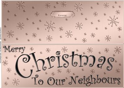 Large Dl Merry Christmas Neighbours Quick Cut and Fold Card