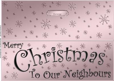 Large Dl Merry Christmas Neighbours Quick Cut and Fold Card