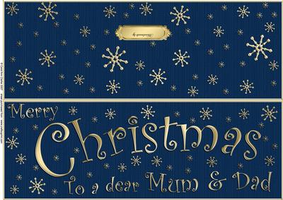 Large Dl Merry Christmas Mum and Dad Quick Cut and Fold Card