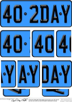 40th Birthday Fun Novelty Number Plate with Side Stacker