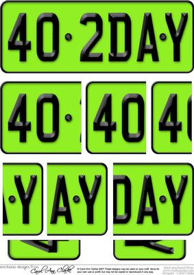 40th Birthday Fun Novelty Number Plate with Side Stacker