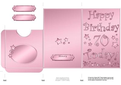 70th Birthday Metallic Age Lottery or Gift Token Wallet Card
