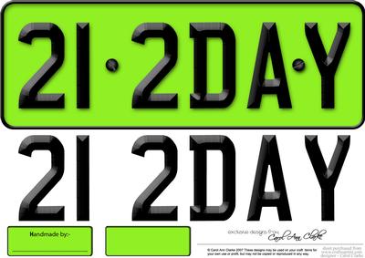 Large Dl 21st Birthday Novelty Number Plate and 3D Decoupage