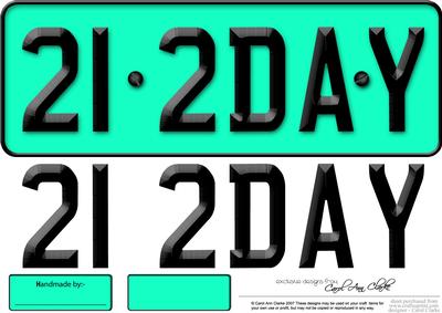 Large Dl 21st Birthday Novelty Number Plate and 3D Decoupage