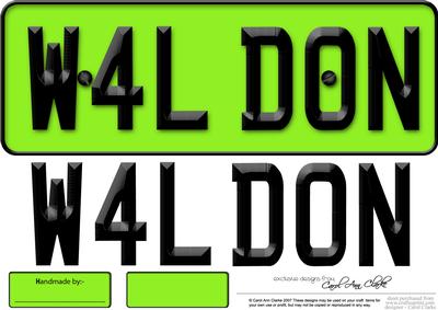 Large Dl Well Done Novelty Number Plate N 3D Decoupage
