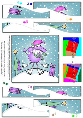 Cute Xmas Poodle Wavy Spiral Side Stacker