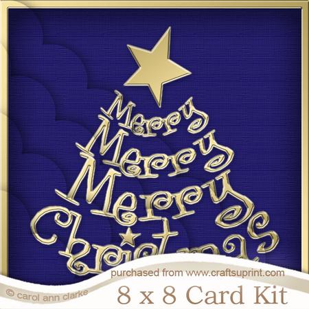 8 x 8 Merry Christmas Tree Kit with Scalloped Corners