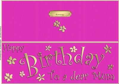 Large Dl Birthday Mum Quick Cut and Fold Card