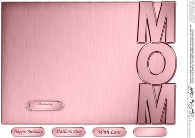 5 x 7 Elegant Metallic Mom Shaped Card