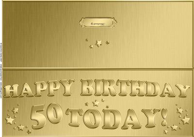 Large Dl 50th Birthday Quick Cut and Fold Card