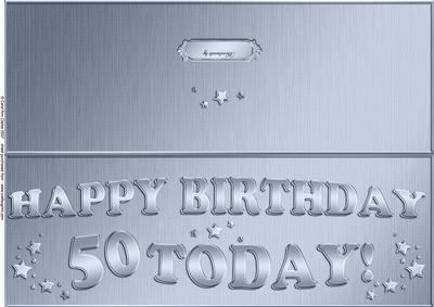 Large Dl 50th Birthday Quick Cut and Fold Card