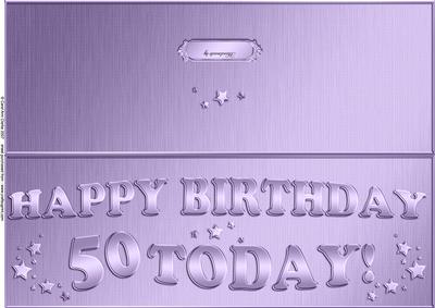 Large Dl 50th Birthday Quick Cut and Fold Card
