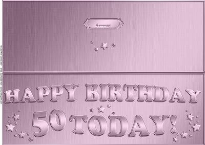Large Dl 50th Birthday Quick Cut and Fold Card