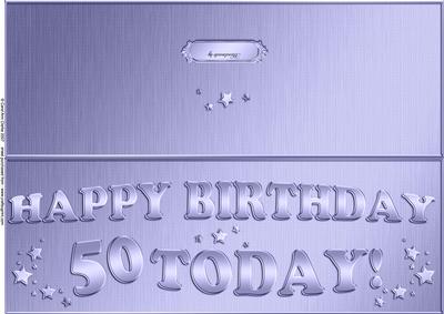 Large Dl 50th Birthday Quick Cut and Fold Card