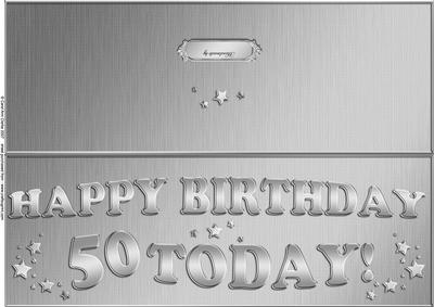 Large Dl 50th Birthday Quick Cut and Fold Card