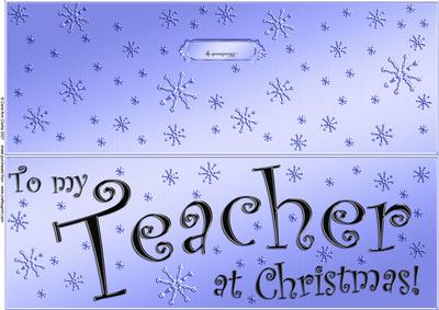 Large Dl to My Teacher Christmas Quick Cut and Fold Card