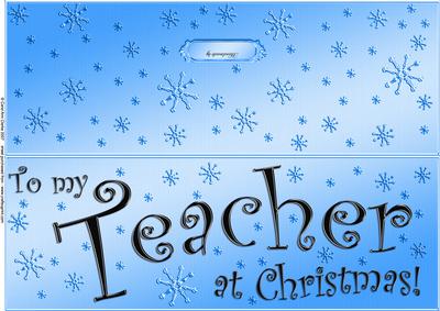 Large Dl to My Teacher Christmas Quick Cut and Fold Card