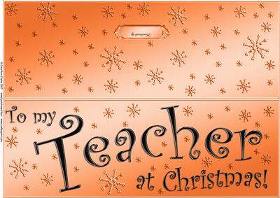 Large Dl to My Teacher Christmas Quick Cut and Fold Card