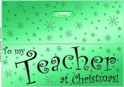 Large Dl to My Teacher Christmas Quick Cut and Fold Card