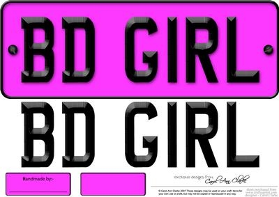Large Dl Birthday Girl Novelty Number Plate N 3D Decoupage