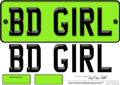 Large Dl Birthday Girl Novelty Number Plate N 3D Decoupage