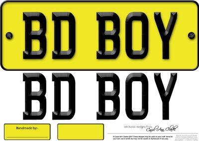 Large Dl Birthday Boy Novelty Number Plate N 3D Decoupage