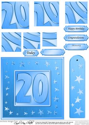 20th Bright Metallic Age Quick Card with Twisted Pyramage