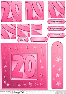 20th Bright Metallic Age Quick Card with Twisted Pyramage