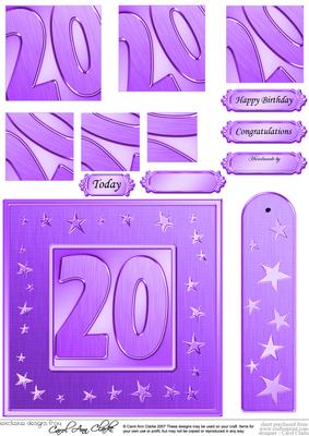 20th Bright Metallic Age Quick Card with Twisted Pyramage