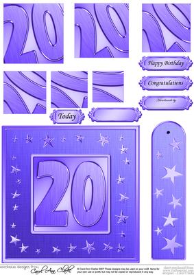 20th Bright Metallic Age Quick Card with Twisted Pyramage