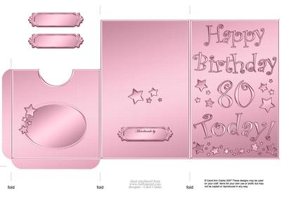 80th Birthday Metallic Age Lottery or Gift Token Wallet Card