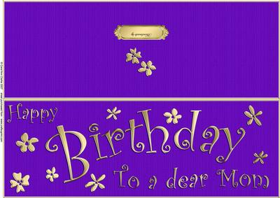 Large Dl Birthday Mom Quick Cut and Fold Card