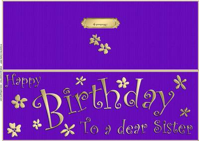 Large Dl Birthday Sister Quick Cut and Fold Card